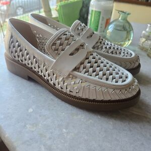 Michael Kors Woven White Loafers